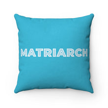 Matriarch Suede Square Pillow- Teal/White