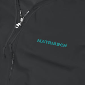 Matriarch Embroidered Zip Up Hoodie- Black/Teal