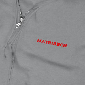 Matriarch Embroidered Zip Up Hoodie Grey/Red