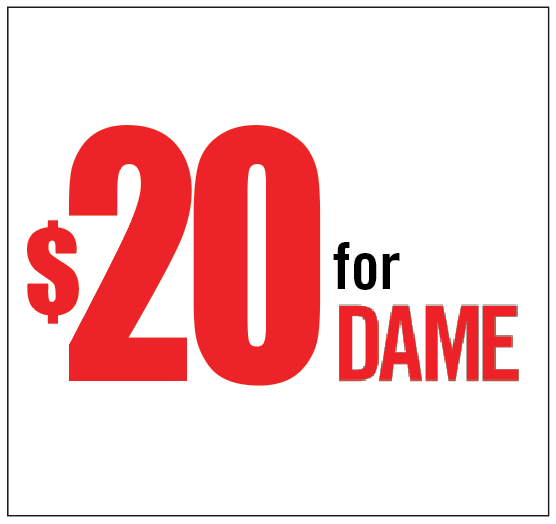 Support DAME Magazine with a $20 contribution