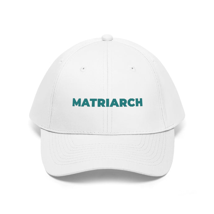 Matriarch Embroidered Cap- White/Teal