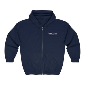 Matriarch Embroidered Zip Up Hoodie Navy/White